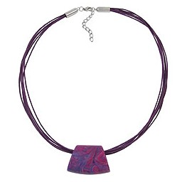 necklace trapezium purple-pink 50cm