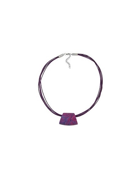 necklace trapezium purple-pink 50cm