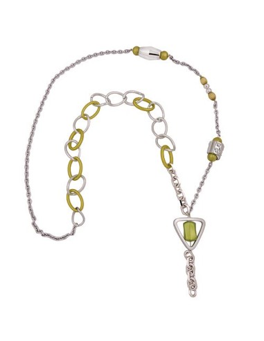 necklace green beads chain links