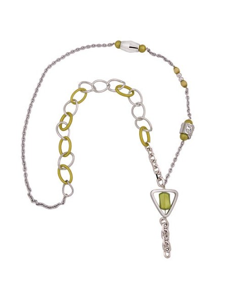 necklace green beads chain links