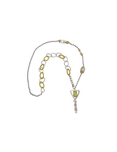 necklace green beads chain links