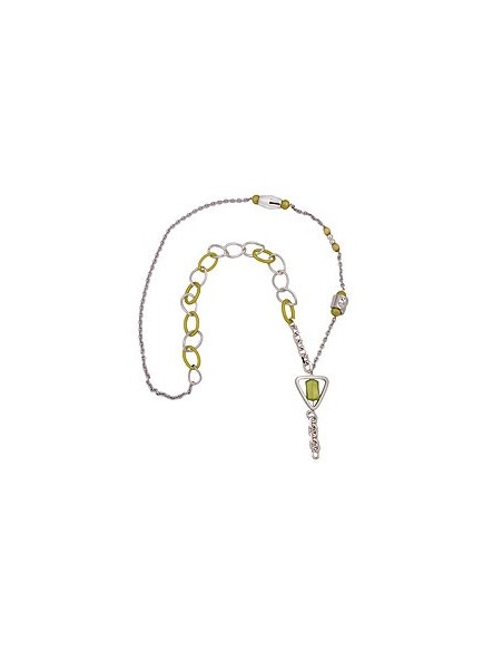 necklace green beads chain links