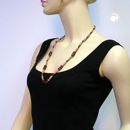 necklace wood brown glossy matte 60cm