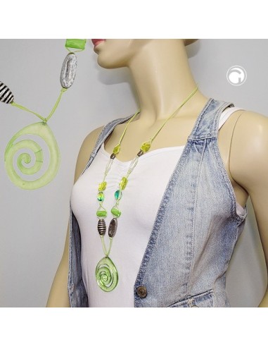 necklace green-yellow-colored beads