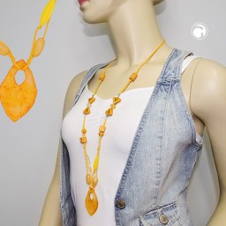 necklace beads and 2-fold cord yellow