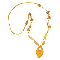 necklace beads and 2-fold cord yellow