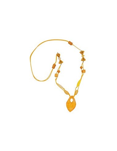 necklace beads and 2-fold cord yellow