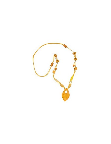 necklace beads and 2-fold cord yellow