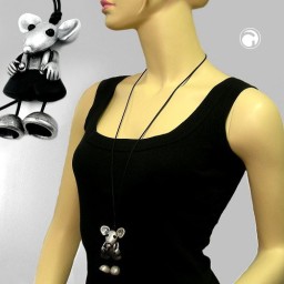 necklace mouse antique silver 90cm