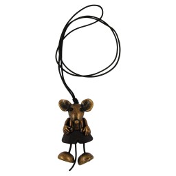 necklace mouse black-brass 90cm