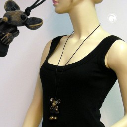 necklace mouse black-brass 90cm