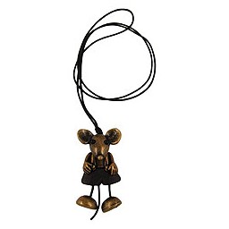 necklace mouse black-brass 90cm