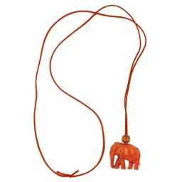 necklace elephant orange marbled