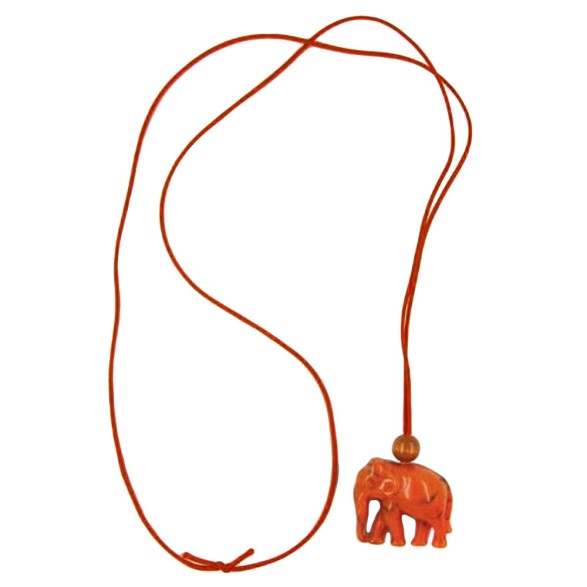 necklace elephant orange marbled