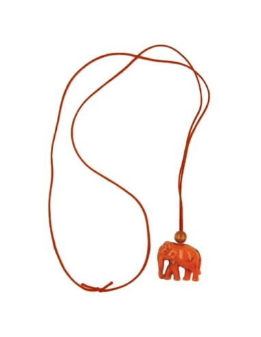 necklace elephant orange marbled