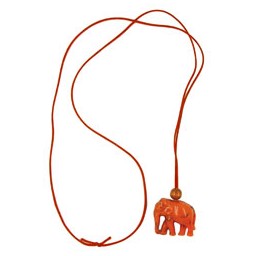 necklace elephant orange marbled