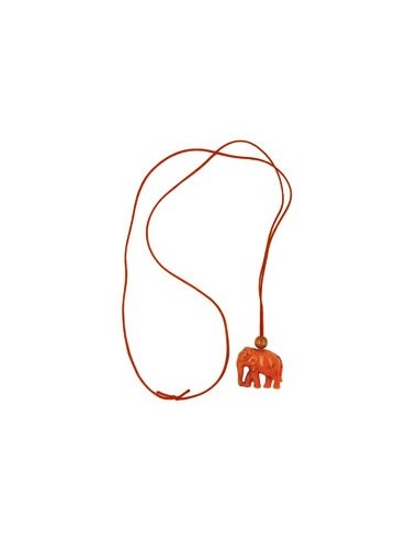 necklace elephant orange marbled