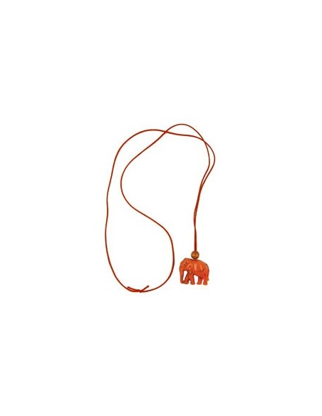 necklace elephant orange marbled