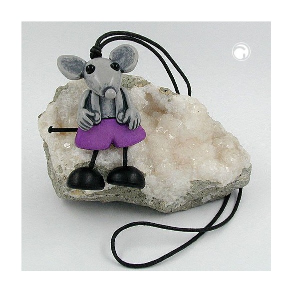 necklace mouse violet-grey matte