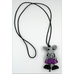 necklace mouse violet-grey matte