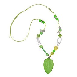 necklace green-antique-silver beads