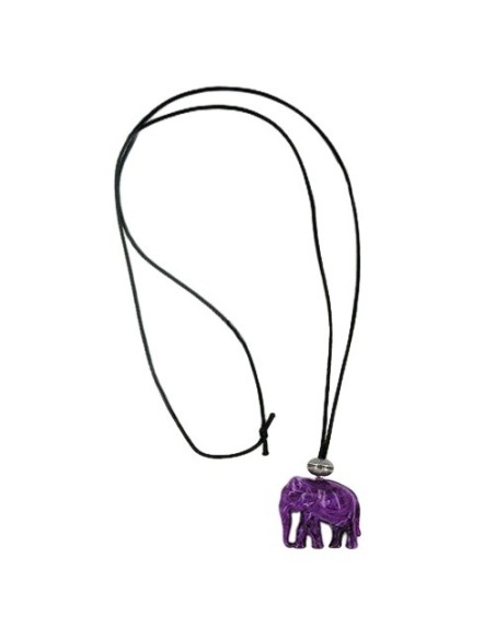 necklace elephant purple-marbled