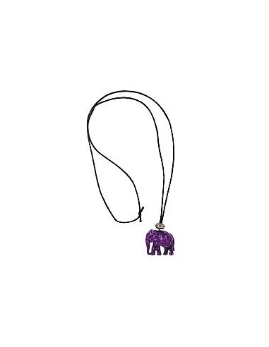 necklace elephant purple-marbled