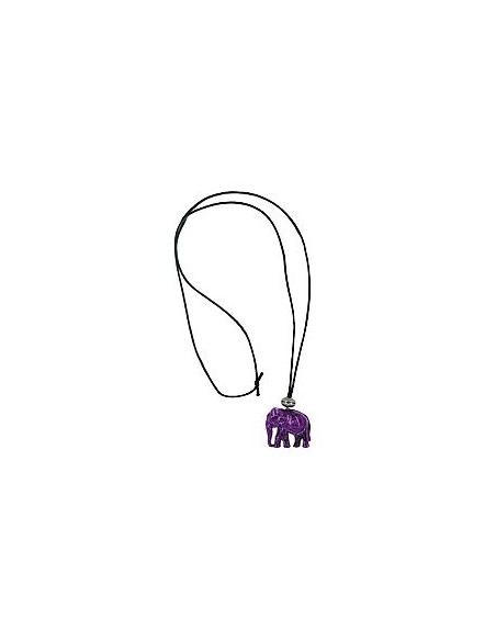necklace elephant purple-marbled