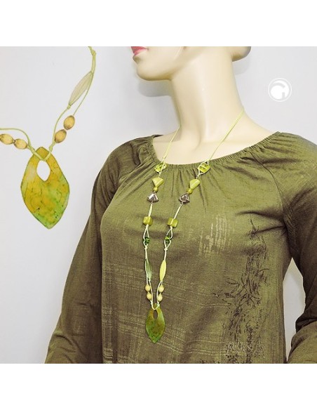 necklace beads and 2-fold cord mint
