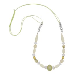 necklace beads light-green-oliv