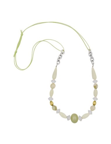 necklace beads light-green-oliv