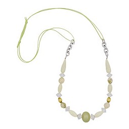 necklace beads light-green-oliv