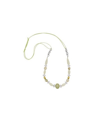 necklace beads light-green-oliv