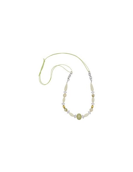 necklace beads light-green-oliv
