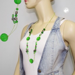 necklace green and antique silver beads