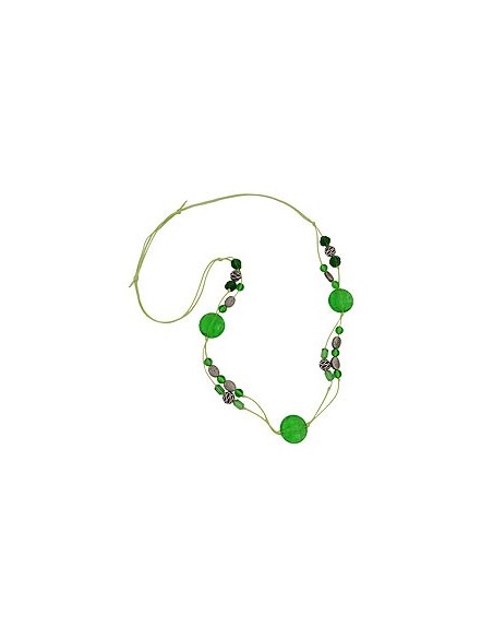 necklace green and antique silver beads