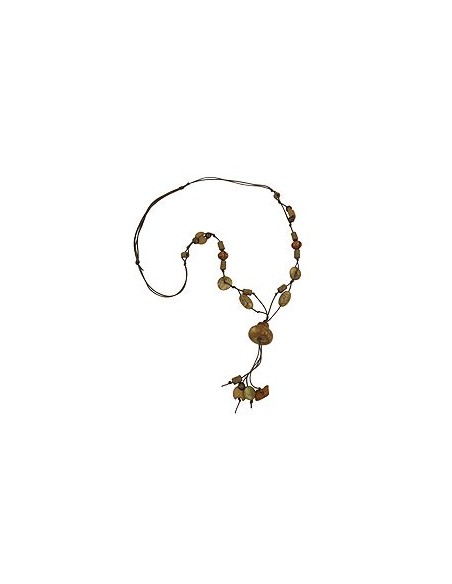 necklace beads silk-olive-green