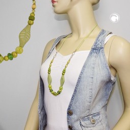 necklace beads green-olive