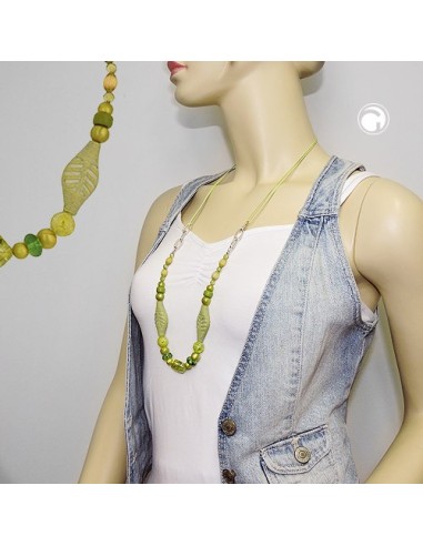 necklace beads green-olive