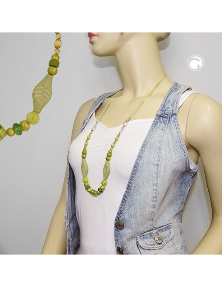 necklace beads green-olive
