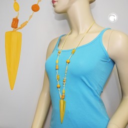 necklace yellow beads pointed triangle