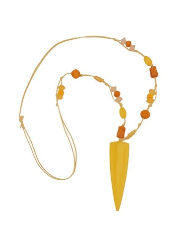necklace yellow beads pointed triangle