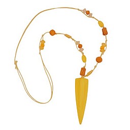 necklace yellow beads pointed triangle