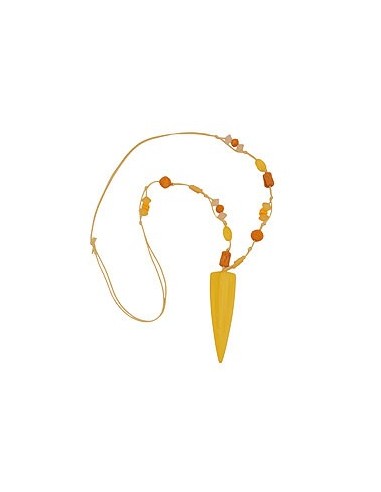 necklace yellow beads pointed triangle