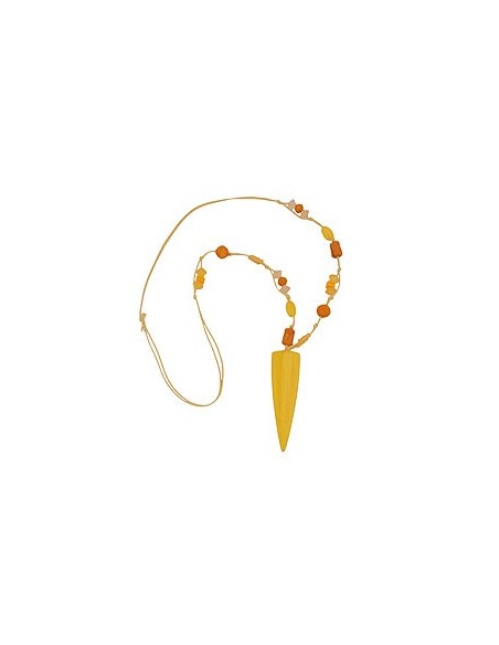 necklace yellow beads pointed triangle