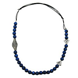 necklace blue beads long