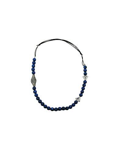 necklace blue beads long