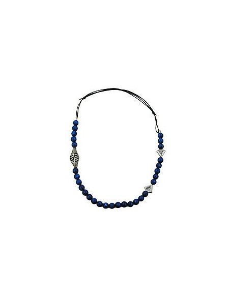 necklace blue beads long