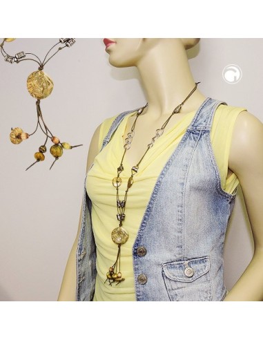 necklace beads olive-green