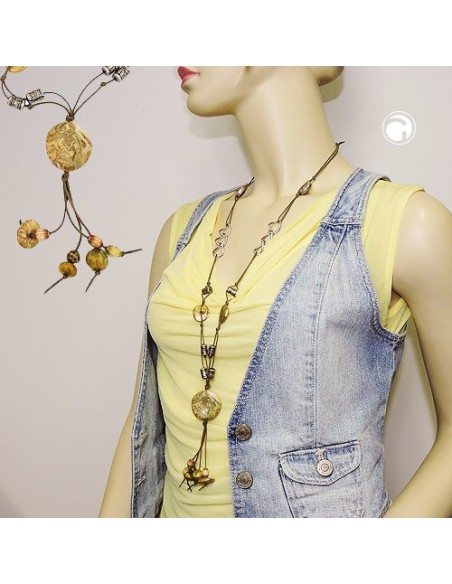 necklace beads olive-green